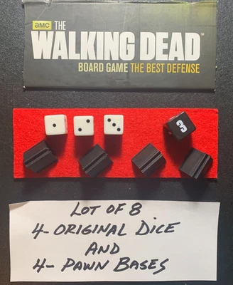WALKING DEAD The Best Defense DICE and BASE Lot of 8 Game Replacements FREE SHIP - Image 1 of 2