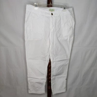 Caribbean Joe Mujer Talla 12 Pantalón Blanco Cremallera 6 Bolsillos Ajustable pantalones piernas Foto 1 de 4
