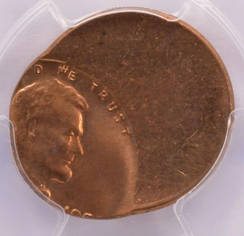 PCGS 1c ND Lincoln Wheat Cent Struck 70% Off-Center MS64 Red Cover