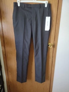 CALVIN KLEIN NEW MEN'S BLACK SLIM FIT DRESS PANTS SIZE 36X32 WRINKLE RESISTANT  - Picture 1 of 13