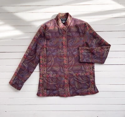 Chaqueta tapiz paisley púrpura de colección Koret talla L Foto 1 de 4