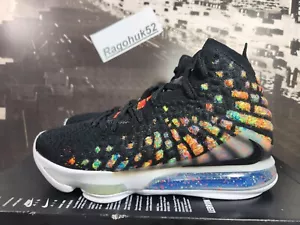 NIKE LEBRON 17 JAMES GANG BLACK/BLACK-MULTI-COLOR (BQ3177-005) NEW US 7.5 - Picture 1 of 6