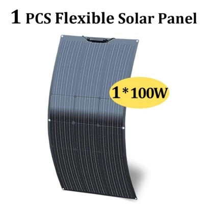 100W Flexibel Solarmodul Solarpanel 100 Watt 12V Mono Für Wohnmobil Auto Camping - Bild 1 von 4