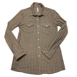 DNA Couture Small Beige Button Up Blouse Office Wear - Picture 1 of 8