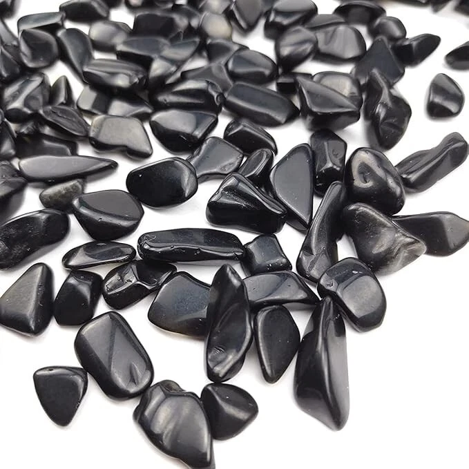 200stk Schwarz Obsidian Quarz Edelstein Trommelstein 20mm Chip Dekorative G621 - Bild 1 von 4