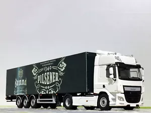 DAF CF space cab 4x2 box trailer 3 axle "Brand Bierbrouwerij" WSI truck models - Picture 1 of 5