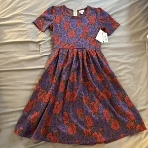 LuLaRoe Amelia Womens Dress Floral Roses New NWT Small (6-8) - Picture 1 of 11