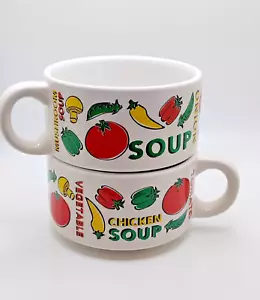 Vintage Soup 4-Inch Bowl Cup Houston Harvest Gifts Set - Picture 1 of 12