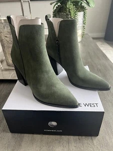 Nine West Booties 8 Birds Dark Green - Picture 1 of 10