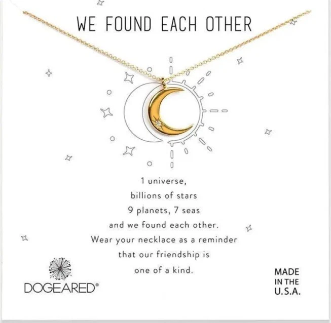 Collar para mujer Dogeared dorado nos encontramos media luna W1301 Foto 1 de 2