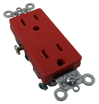 Pass & Seymour Legrand 26242-RED Receptáculo Duplex Vermelho 15amp 125V Grau Especificação NOVO - Imagem 1 de 4