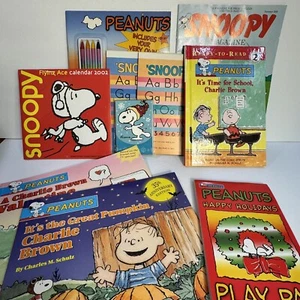 10 Snoopy Peanuts Books Play Pad Color Book Tablet Magazine Calendar Halloween - Imagen 1 de 14
