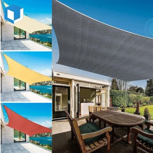 Sombra de sol vela rectangular dosel de bloqueo UV con anillo en D para patio exterior jardín - Imagen 1 de 16