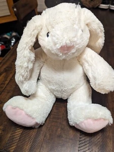 Kellytoy Plush Bunny White Rabbit Pink Nose Rattle Crinkle Toy 2017 - Picture 1 of 9