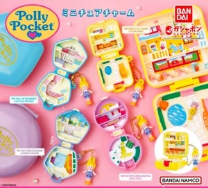 Gashapon Bandai Polly Pocket Miniatura Charm Capsula Giocattolo Set Completo di 4 - Foto 1 di 7