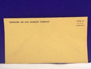 LOT OF 22 SEABOARD AIR LINE RAILROAD COMPANY FORM 40 R.R.B. 300M-3-65 ENVELOPES - Imagen 1 de 3