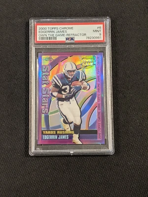 2000 Topps Chrome Edgerrin James Own The Game Refractor PSA 9 Mint POP of 2 HOF - Image 1 of 4