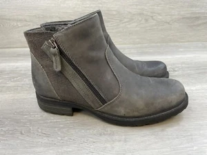 Earth Jordan Women's Boot Biker Ankle Bootie Side Zip Round Toe Leather 8B Gray - Picture 1 of 10