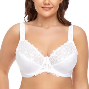 White/BeigeBlack/ Women's Underwire Full Coverage Minimizer Bra 32-52 BCDDFGHIJ - Picture 1 of 32