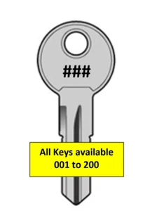 Key Fits Rhino Roof Rack or Pod - 001 to 200 - FREE POST - Picture 1 of 5