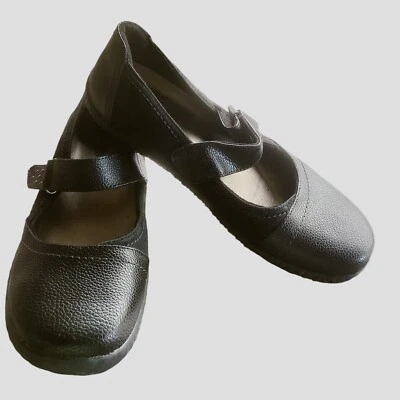 Zapatos cosidos Orthaheel para mujer talla 9 negros Myla asimétricos con correa plana Foto 1 de 4