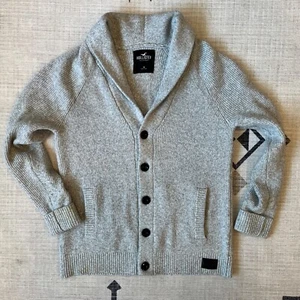 Hollister - Cardigan Collared Knit Sweater - Gray - Medium - Picture 1 of 11