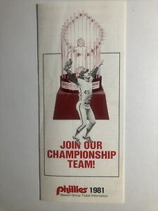 MLB Philadelphia Phillies Vintage 1981 Season Ticket Brochure Tug McGraw