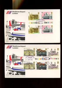 1975 Architektur TL Dachrinnenpaar Flughafen Heathrow London Hounslow offiziell FDC - Bild 1 von 1