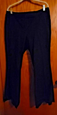 Karen Kane Geometric Brocade Fabric Wide Flare Leg Black Flat Front Pants Sz 14 — 第 1/4 张图片