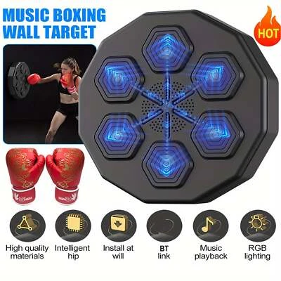 Entrenador de boxeo inteligente montado en la pared con guantes NNETM Foto 1 de 4