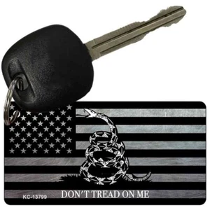 Dont Tread On Me Bandera Americana Metal Aluminio Llavero Placa Etiqueta Arte - Imagen 1 de 1