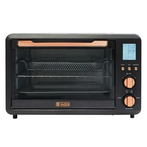 Haden Countertop 6 Slice Toaster Oven Air Fryer Combo, Black/Copper (Used) - Picture 1 of 8