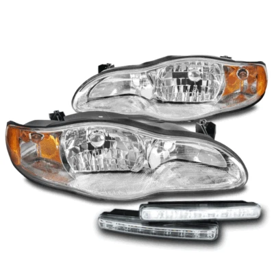 PARA 00-05 CHEVY MONTE CARLO FAROS CROMADOS LÁMPARAS CON SEÑAL LED DRL IZQUIERDA+DERECHA Foto 1 de 4