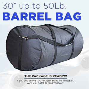 Travel Barrel Bag Maletin Gusano Tote Storage Gym 30" 50 Lb Capacity Black New - Picture 1 of 7