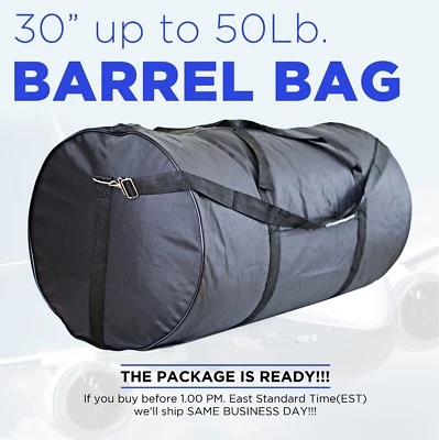 Travel Barrel Bag Maletin Gusano Tote Storage Gym 30" 50 Lb Capacity Black New - Image 1 of 4