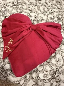 JUICY COUTURE Hot Pink Heart Bow Pillow NWT Decorative Bedroom Couch - Picture 1 of 4