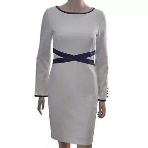 Calvin Klein Women’s Faux Leather Trim Sheath Dress - Picture 1 of 10