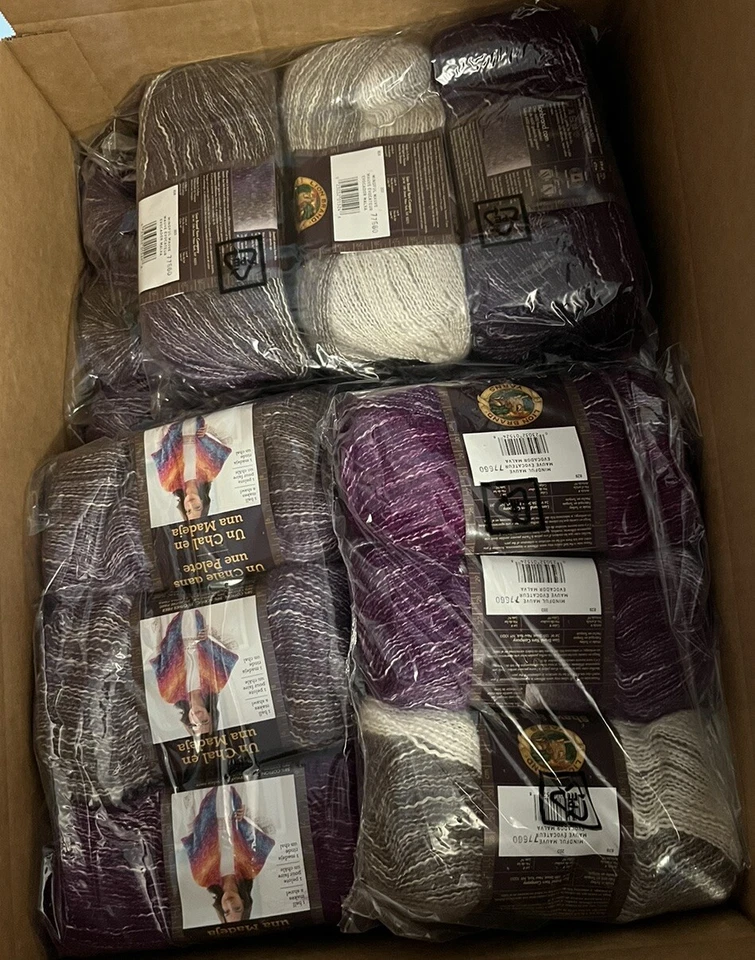 Lion Brand Shawl in a Ball Yarn "Mindful Mauve" 36 Skeins #1009 - Image 1 of 4