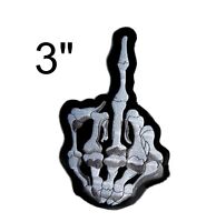 Middle Finger Motorcycle Black Embroidered Iron Sew On Patch J285 