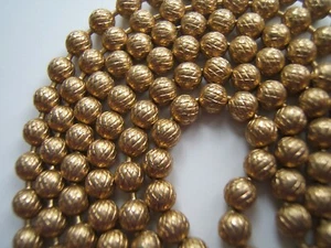 Crown Trifari  Gold Tone Ball Bead Necklace 60" Long - Picture 1 of 4