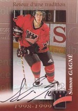 1998-99 Quebec Remparts Autographed #8 Simon Gagne