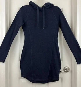 H&M L.O.G.G - Heather Blue Long Sleeve Hooded French Terry Tunic or Dress XS - Picture 1 of 7