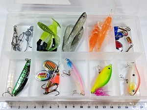 Fishing lures & tackle box. soft plastics, Spinners, hard lures, jigheads. - Picture 1 of 10