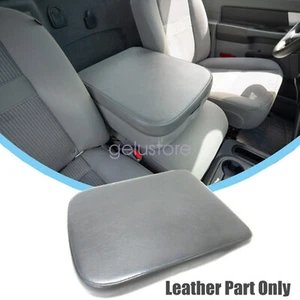 For Dodge Ram 02-08 Real Leather Center Console Lid Armrest Cover Dark Gray - Foto 1 di 5