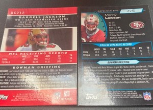 2006 Bowman Chrome Refractor Rookies Card-Manny Lawson & Darrell Ja 49ers