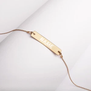 Personalisierte Gravur Silber Stab Kette Halskette Individuelles Geschenk Silberschmuck - Bild 1 von 10