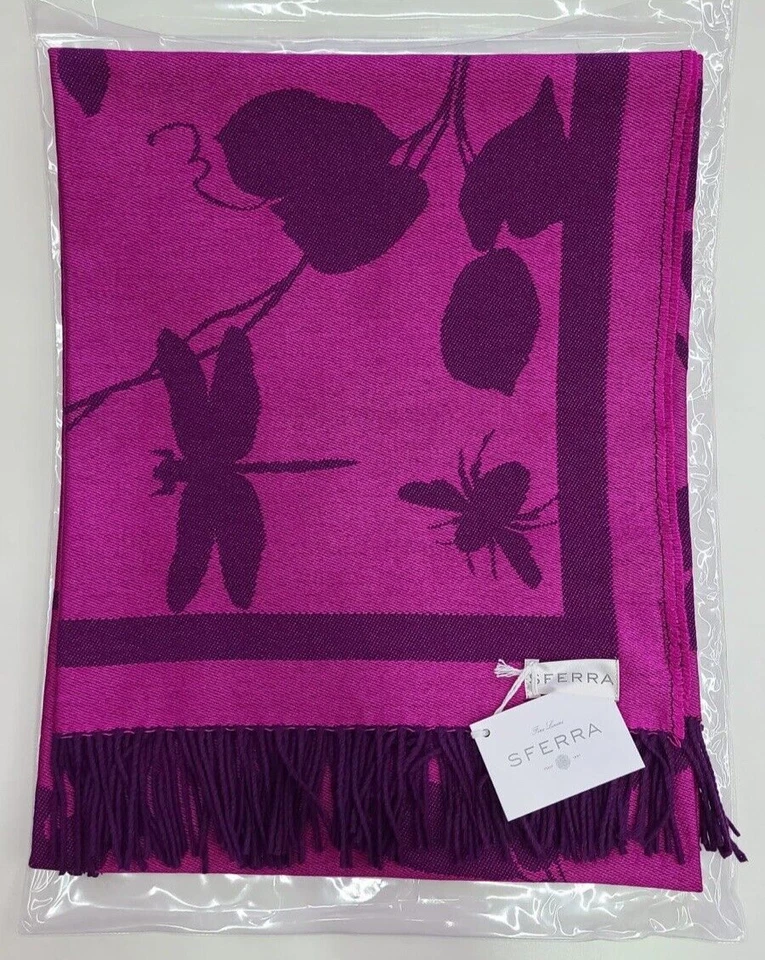 Mezcla de seda de lana púrpura Sferra Floreale Throw Foto 1 de 4