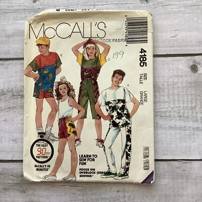 McCalls 4185 Sewing Pattern Unisex Color Block Outfit Child Size Large UNCUT - Image 1 of 4