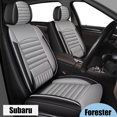 Fit For Subaru Forester 2000-2025 Car 5 Seat Covers Faux Leather Front+Rear Gray Foto 1 de 4