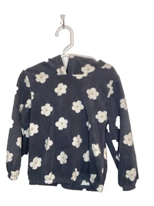 Carter’s Floral Fleece Hooded Sweater in Blue-Gray Size 3T - Picture 1 of 3